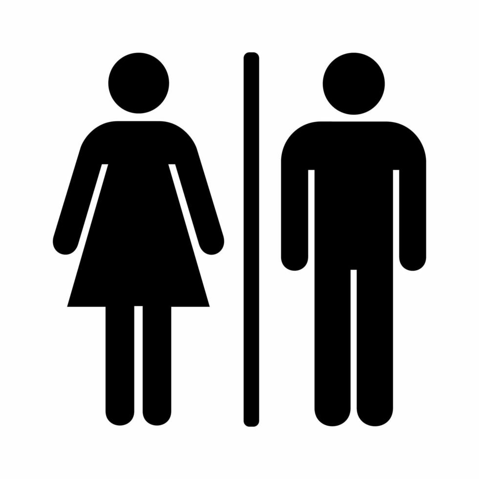 toilettes homme et femme signe isolé sur fond blanc vecteur