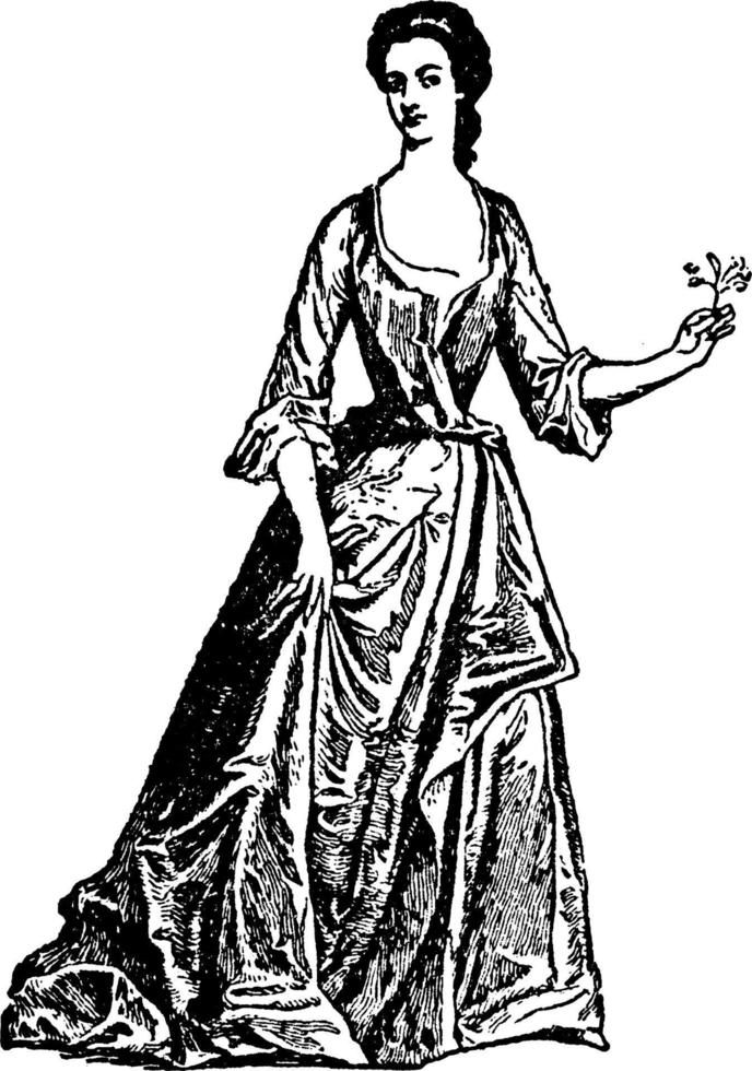 dame anglaise, illustration vintage vecteur
