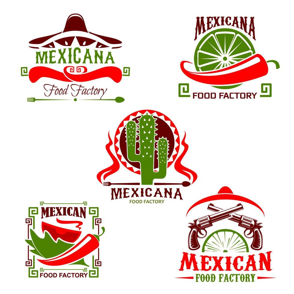 icône de restaurant de cuisine mexicaine, conception de restauration rapide vecteur