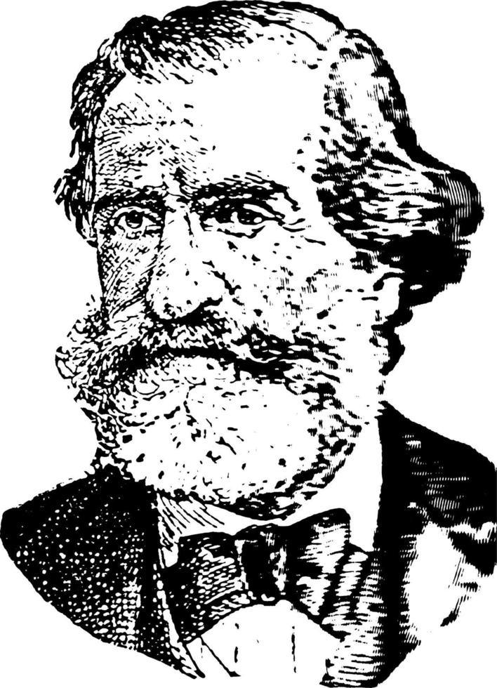 giuseppe verdi, illustration vintage vecteur