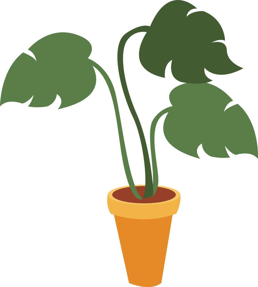 fleur en pot, illustration, vecteur sur fond blanc.