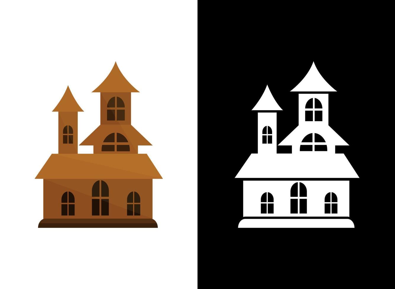 illustrations de maison d'horreur avec clipart vectoriel. conception de maison fantôme de haute qualité, téléchargement gratuit créatif avec fichier vectoriel. vecteur