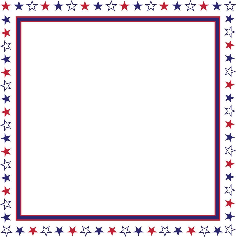 cadre bleu et rouge avec un motif de drapeau américain vecteur