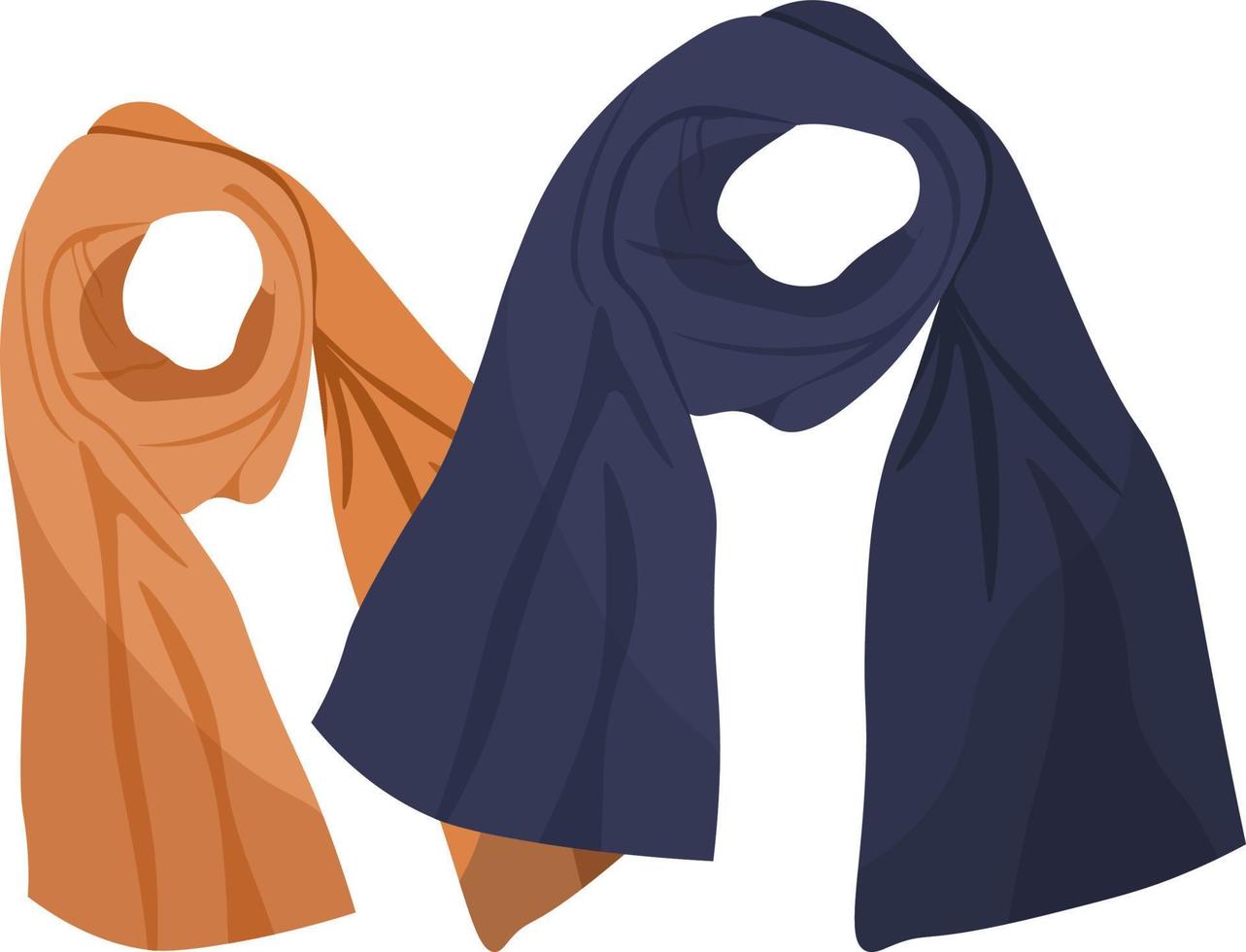 Deux foulards, illustration, vecteur sur fond blanc