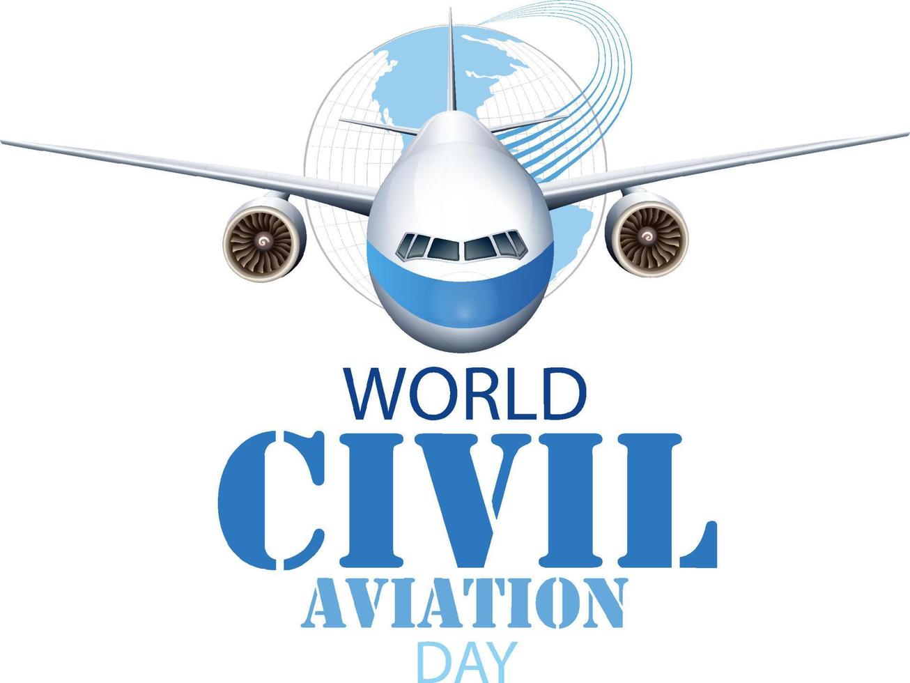 bannière d'icône de la journée internationale de l'aviation civile vecteur