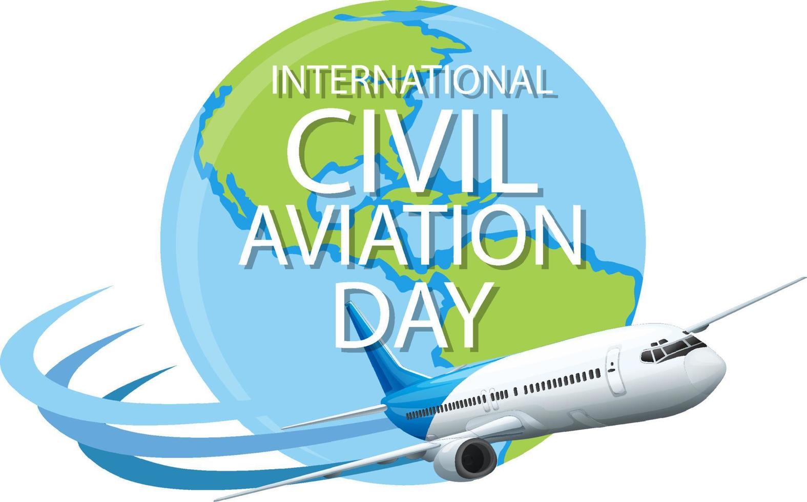 bannière d'icône de la journée internationale de l'aviation civile vecteur