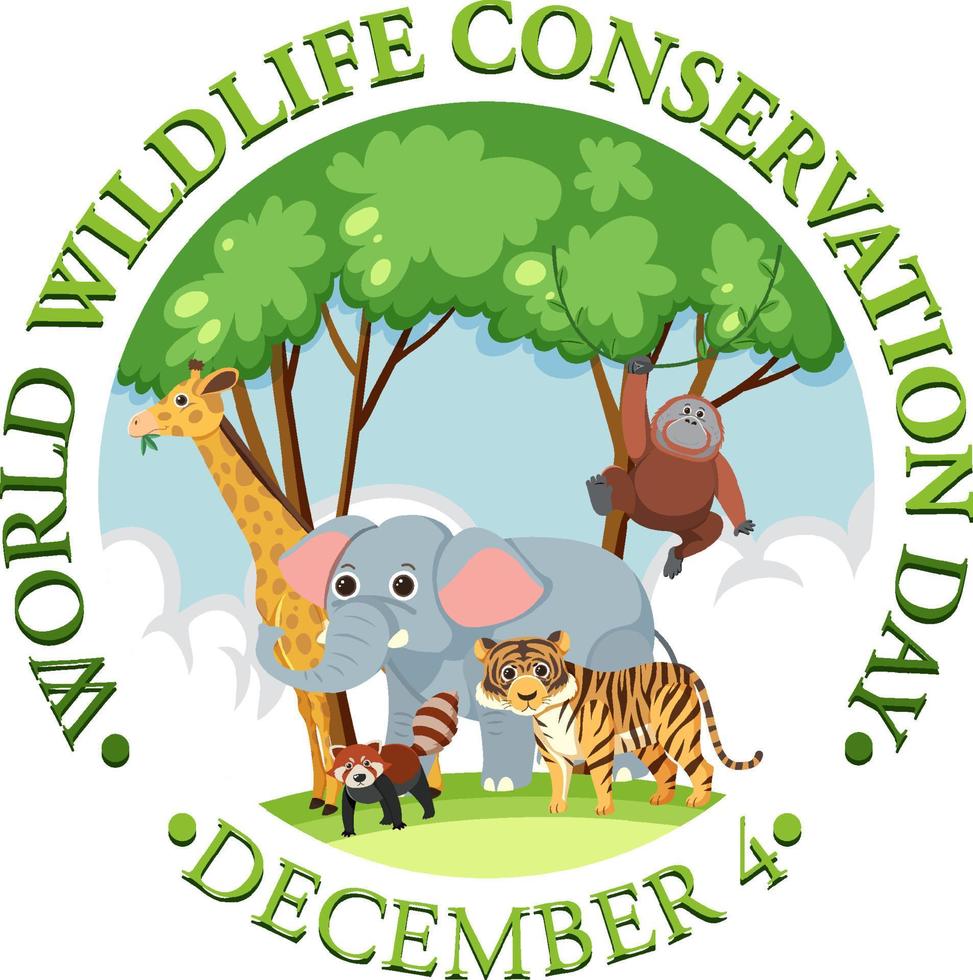 modèle d'affiche de la journée mondiale de la conservation de la faune vecteur