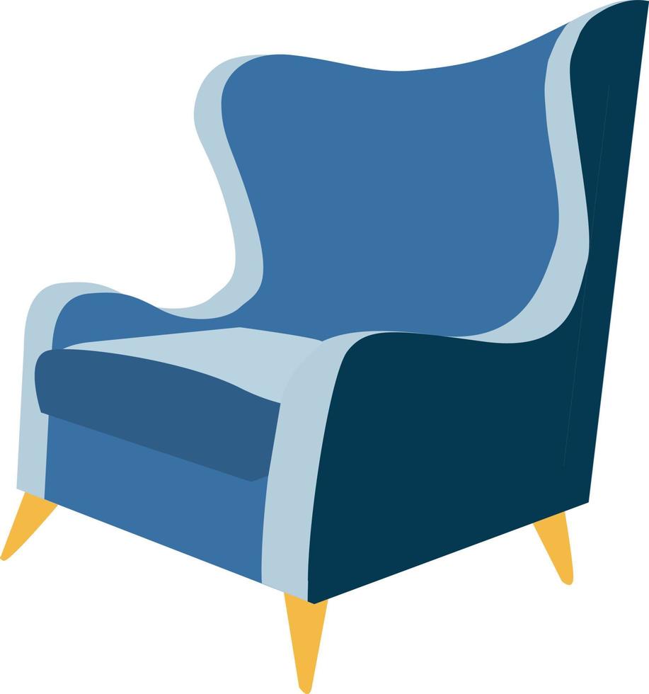 chaise bleue, illustration, vecteur sur fond blanc.