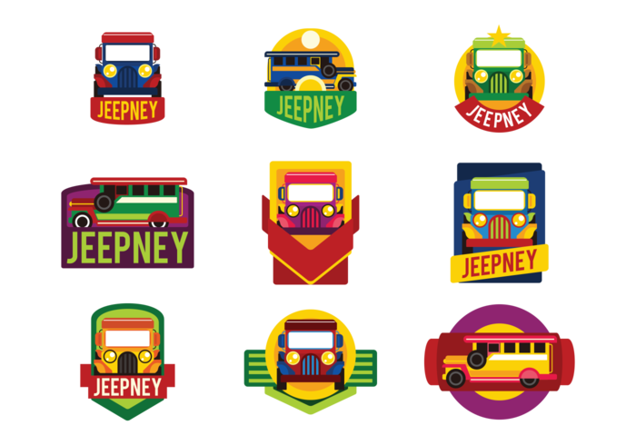 Jeepney labels vector