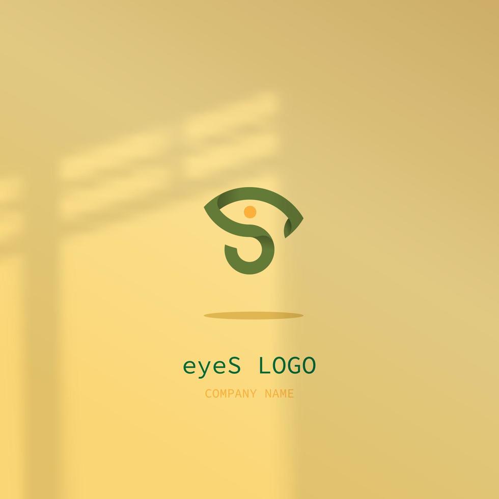 logo icône conception lettre s oeil forme vert émeraude couleur élégant simple eps 10 vecteur
