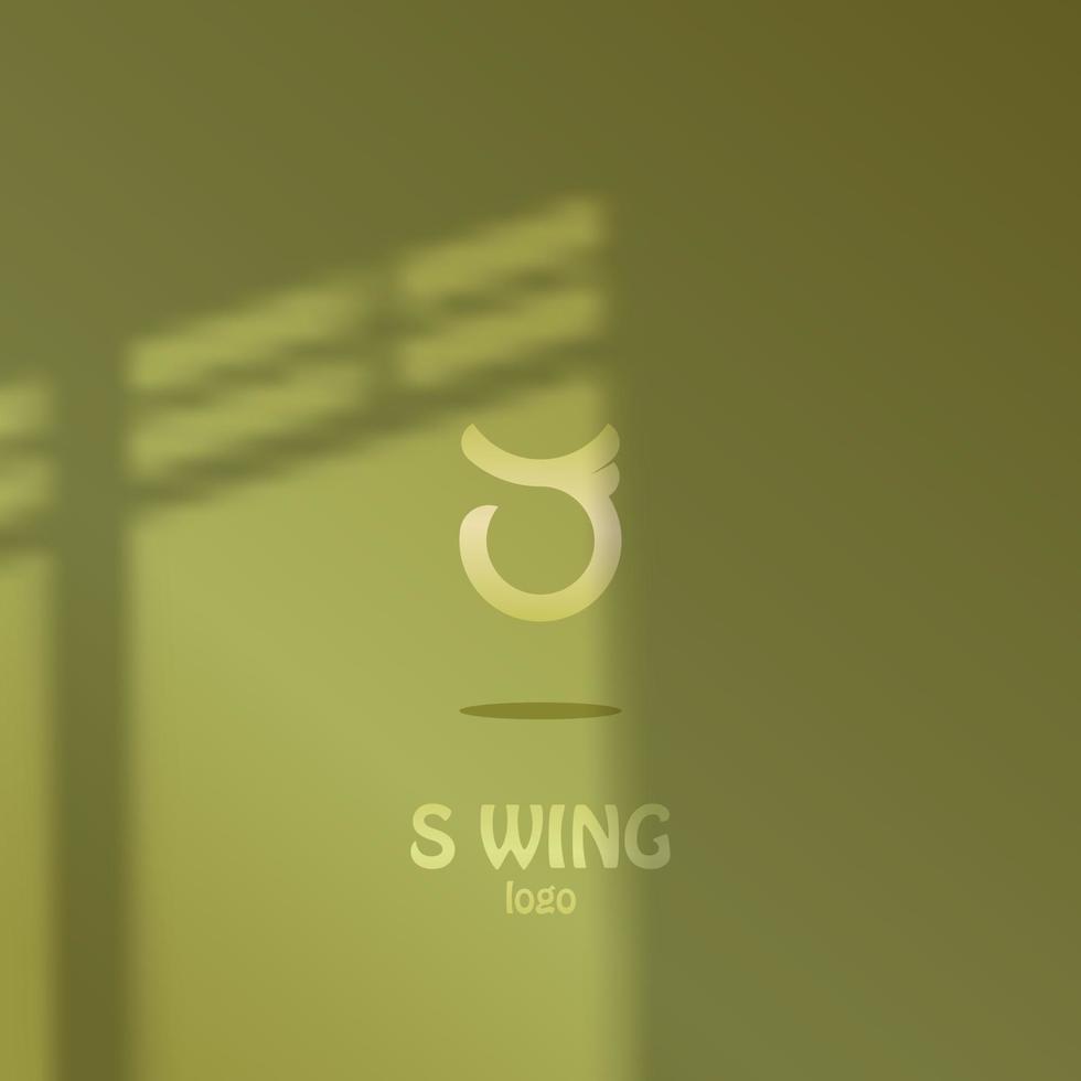 logo icône conception lettre s forme ailes d'oie vert émeraude élégant élégant simple eps 10 vecteur