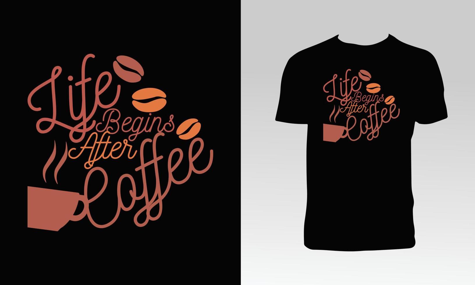 conception de t-shirt typographie café vecteur