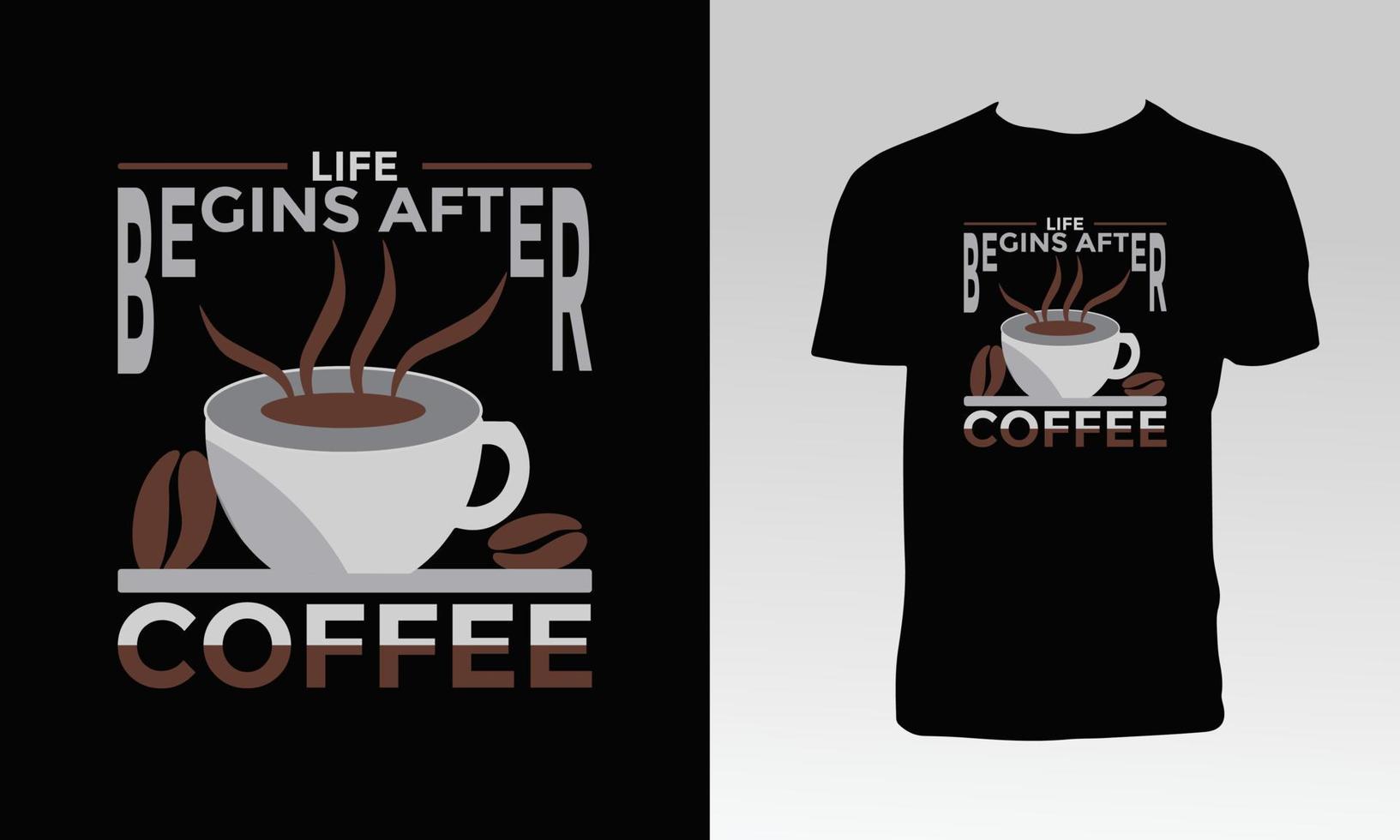 conception de t-shirt de café créatif vecteur