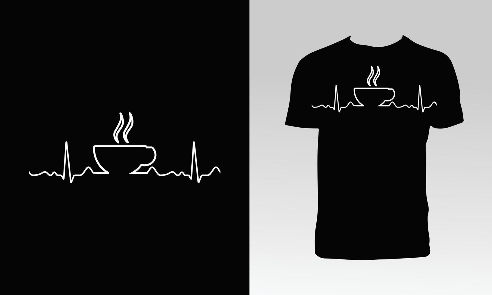 conception de t-shirt de calligraphie de café vecteur