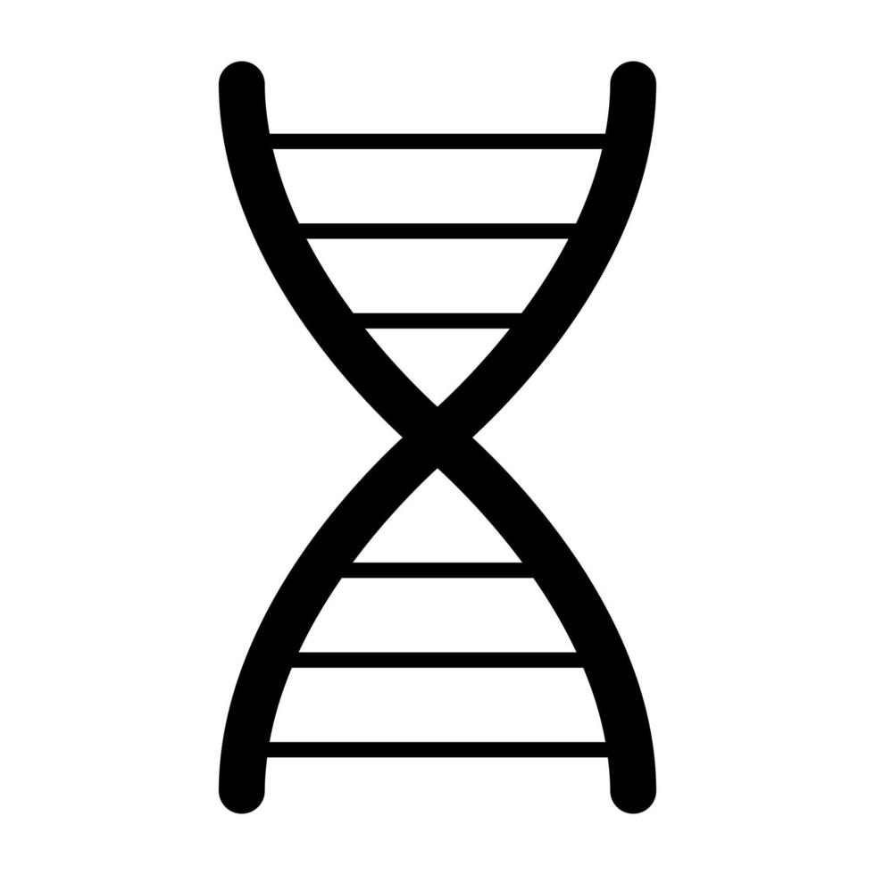 icône d'adn dans un design solide vecteur