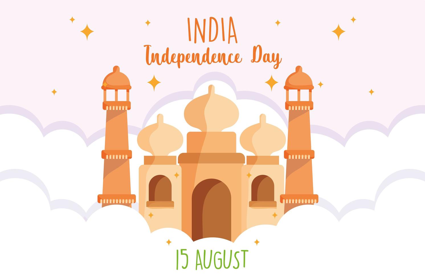 joyeux jour de lindépendance inde vecteur