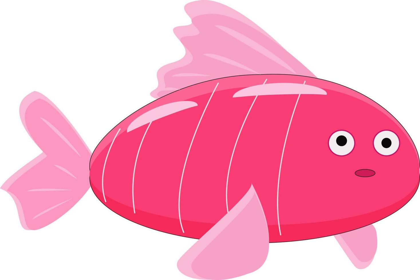 poisson rose, illustration, vecteur sur fond blanc.