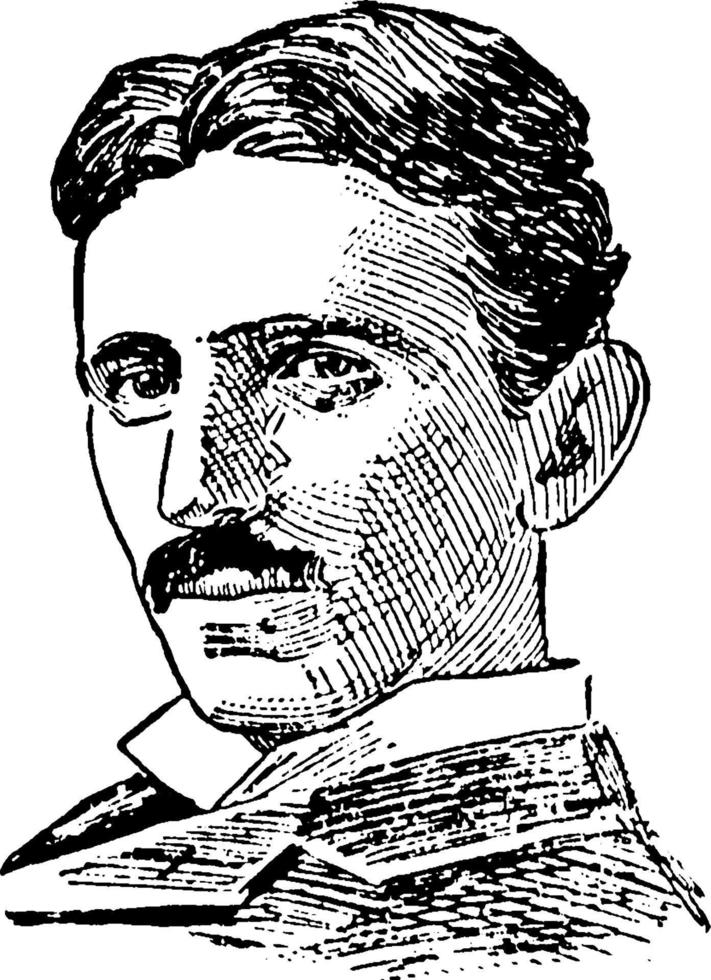 nikola tesla, illustration vintage vecteur