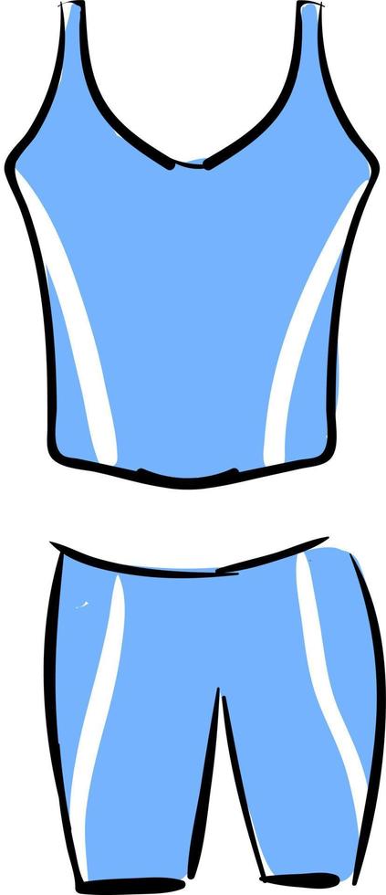 maillot de bain bleu, illustration, vecteur sur fond blanc.
