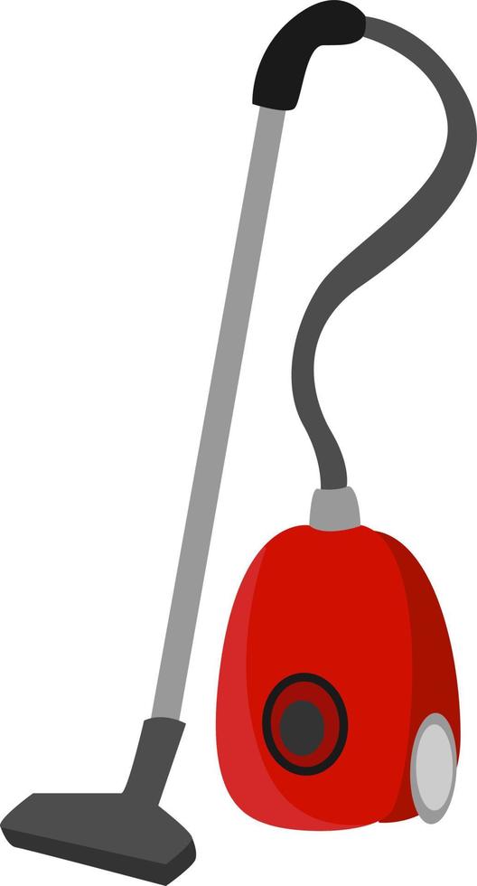 Aspirateur rouge, illustration, vecteur sur fond blanc.