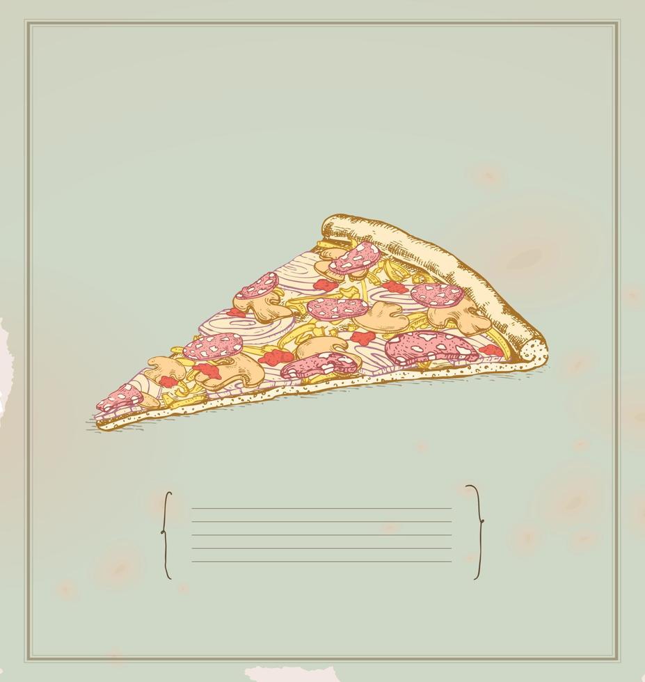 dessin de tranche de pizza vecteur