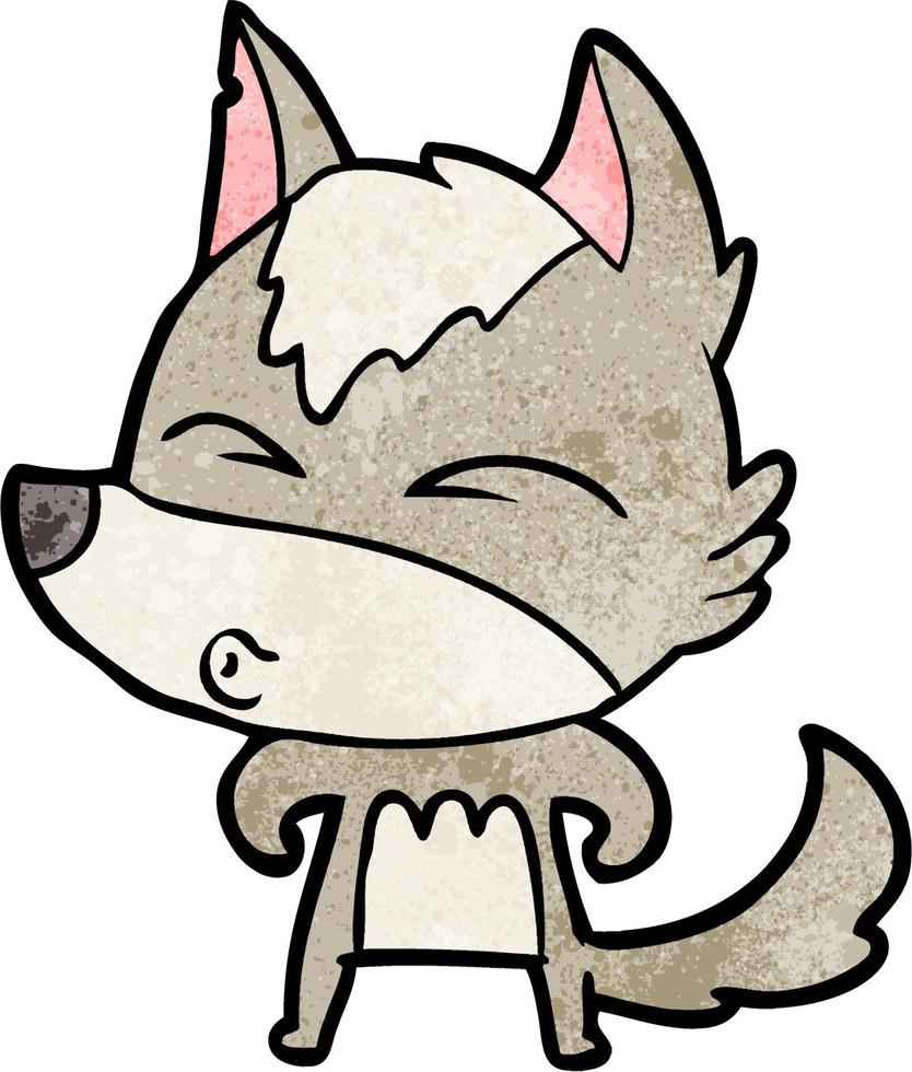 personnage de loup de vecteur en style cartoon