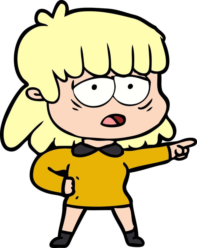 personnage de femme de vecteur dans le style de dessin animé