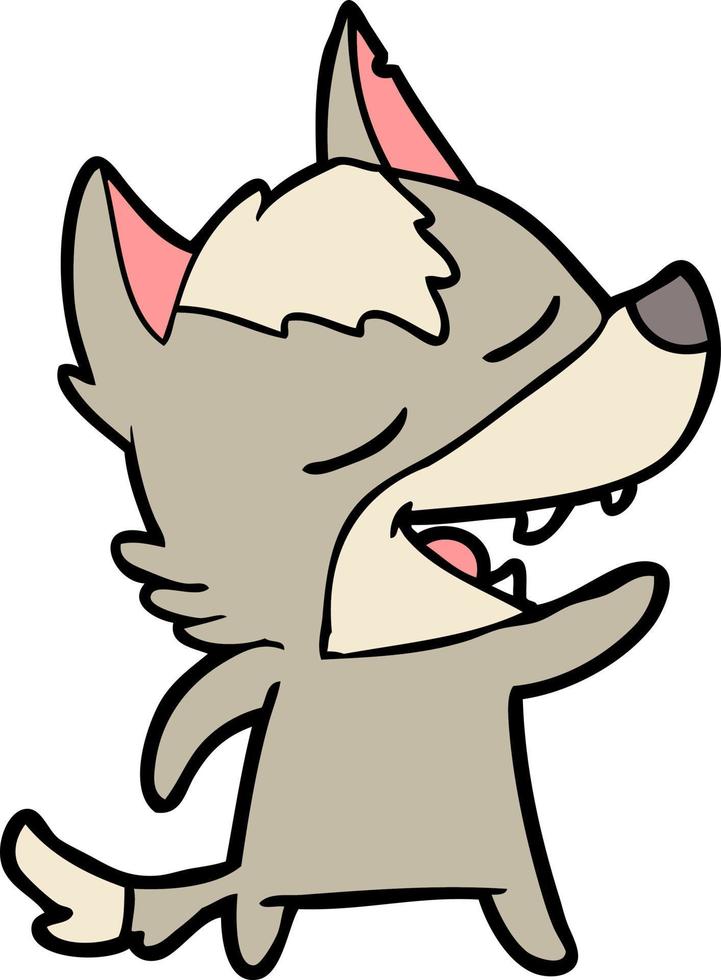 personnage de loup de vecteur en style cartoon