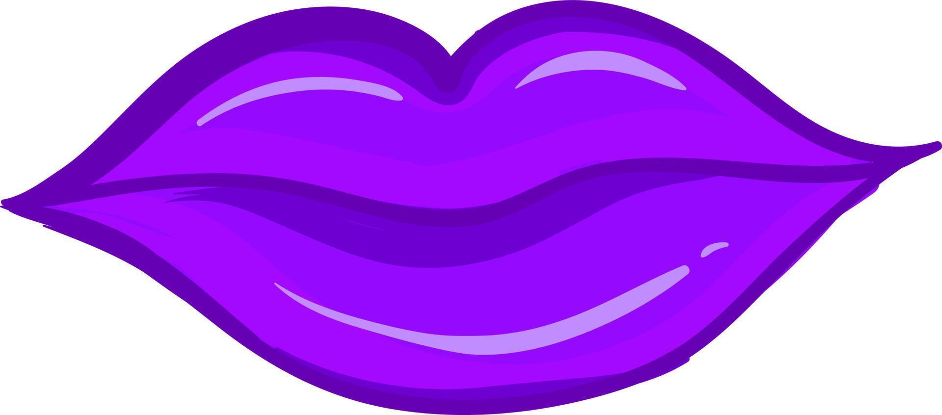 lèvres violettes, illustration, vecteur sur fond blanc.