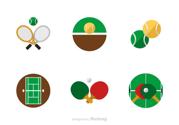 Icônes gratuites de tennis plat vecteur
