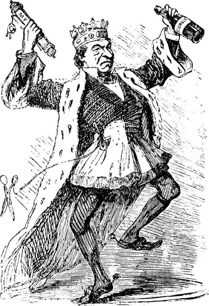 destitution du président andy johnson, illustration vintage vecteur