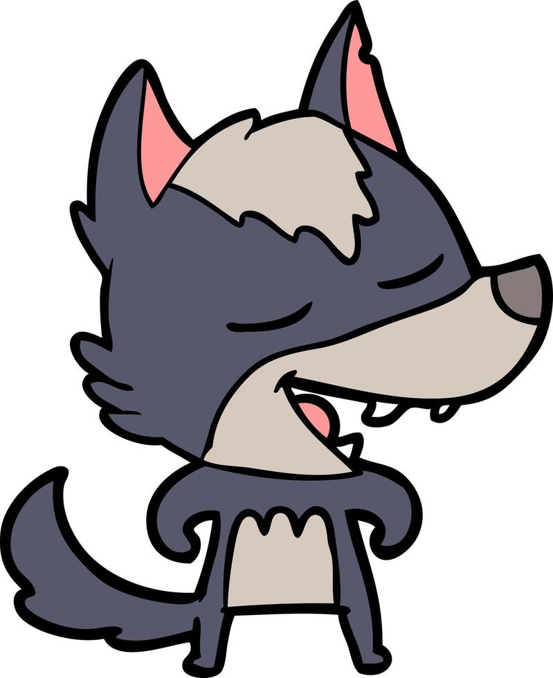 personnage de loup de vecteur en style cartoon