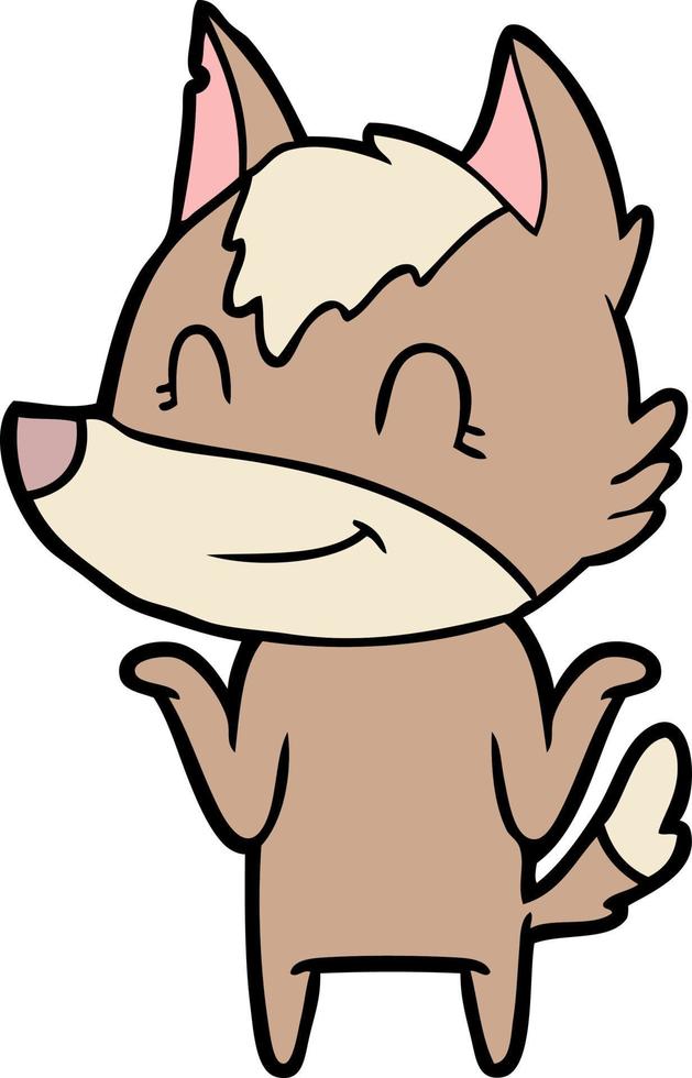 personnage de loup de vecteur en style cartoon