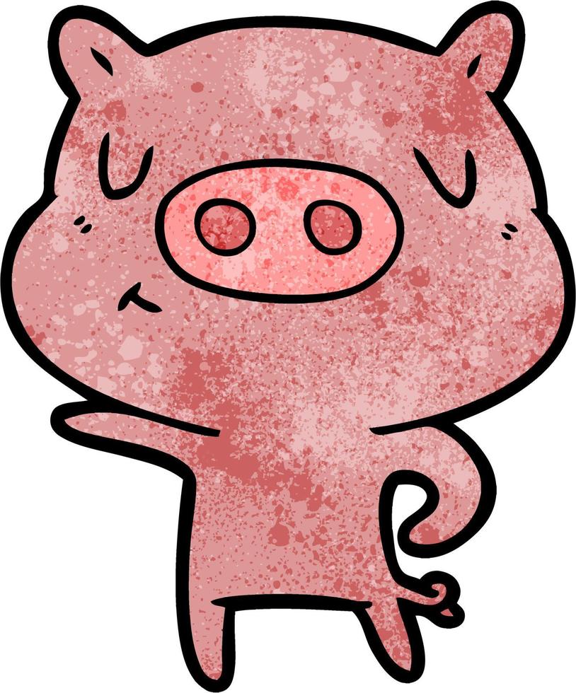 personnage de cochon de vecteur en style cartoon