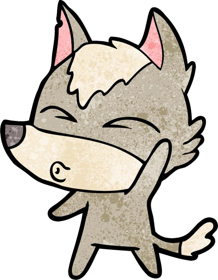 personnage de loup de vecteur en style cartoon