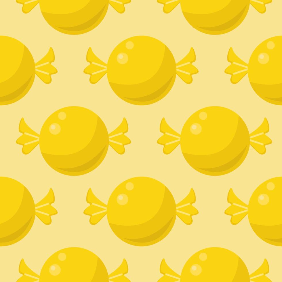 motif de bonbons jaunes, illustration, vecteur sur fond blanc.