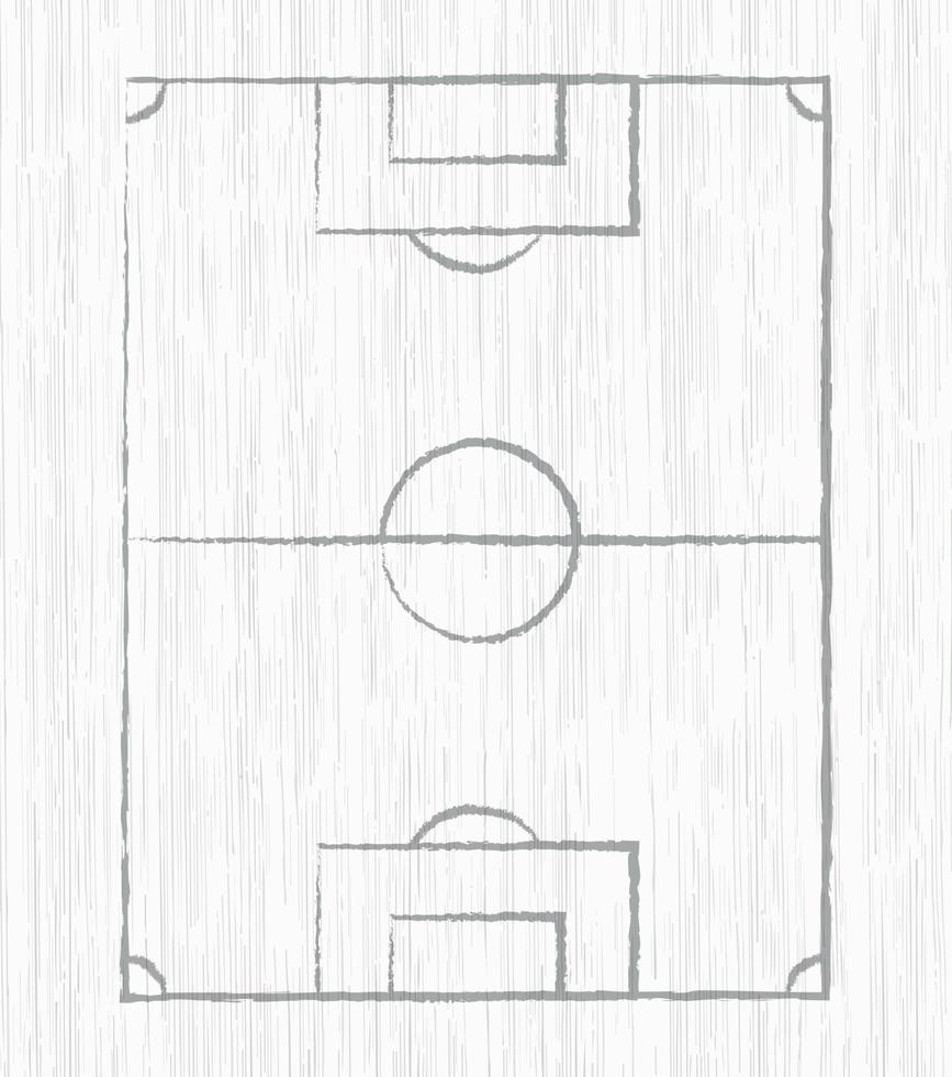 tactiques de football et de football dessinées à la craie, marqueur sur une planche de bois blanche - image vectorielle vecteur