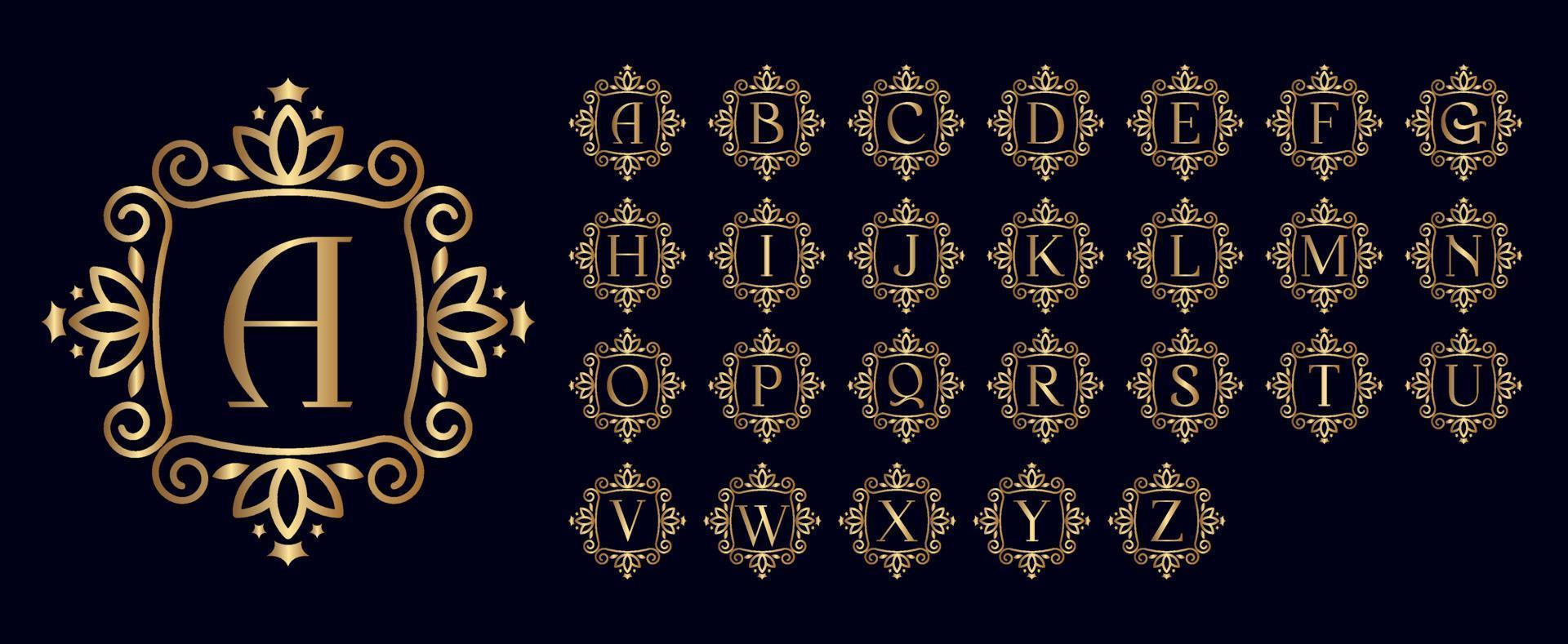 lettres de logos héraldiques royales vecteur