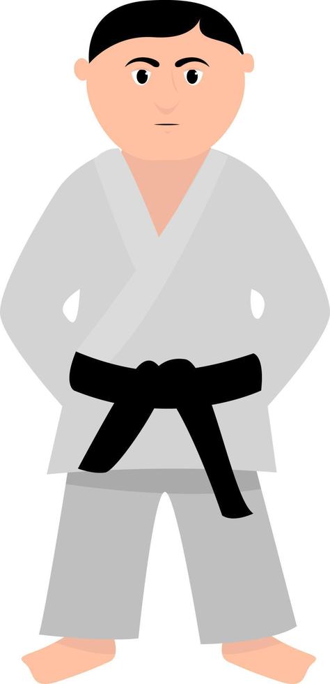 Instructeur de judo, illustration, vecteur sur fond blanc