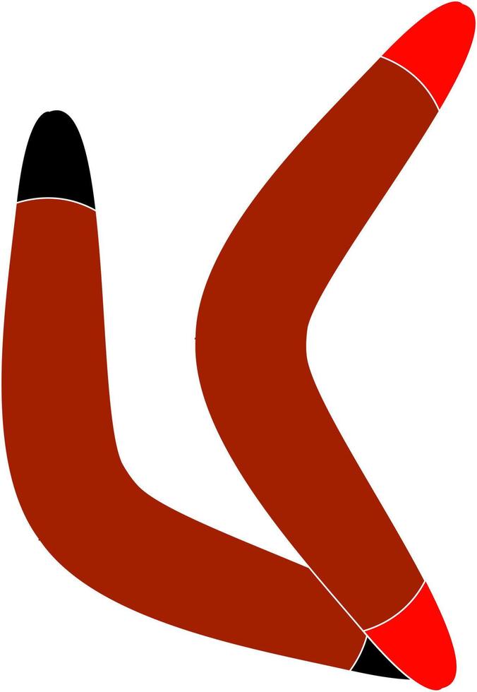 boomerang rouge, illustration, vecteur sur fond blanc.