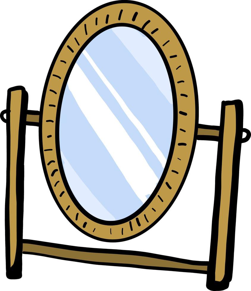 miroir doré, illustration, vecteur sur fond blanc