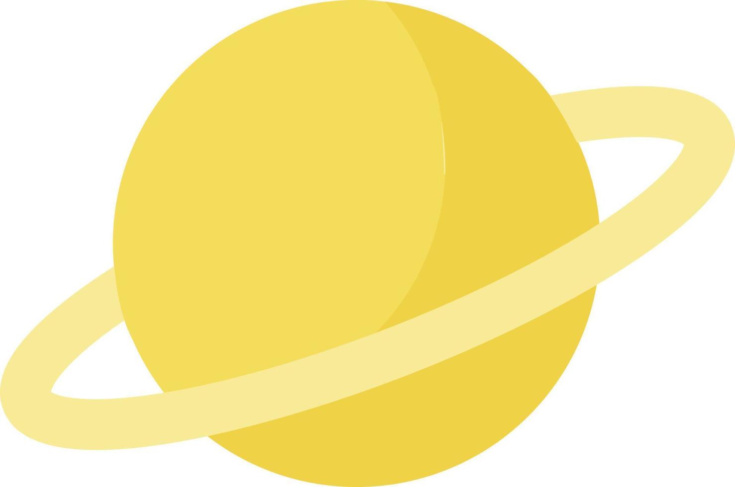 Saturne jaune, illustration, vecteur sur fond blanc.