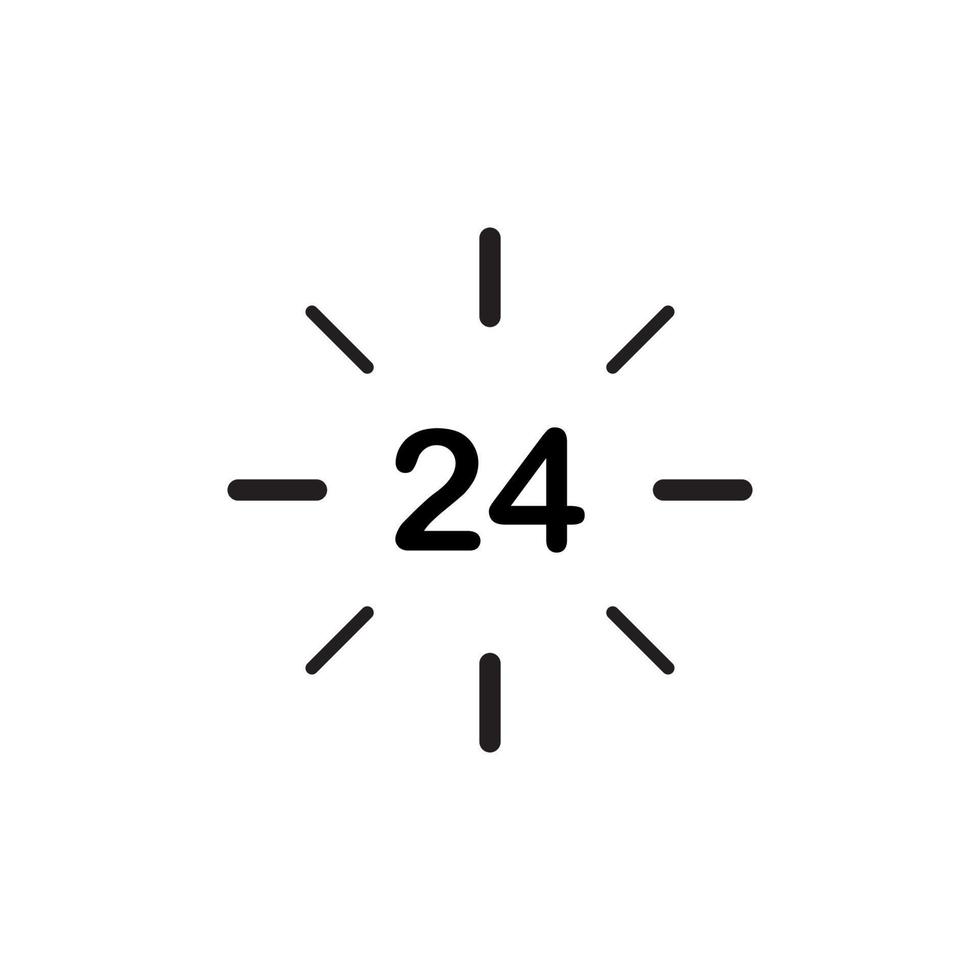 Conception d'illustration vectorielle icône 24 heures vecteur