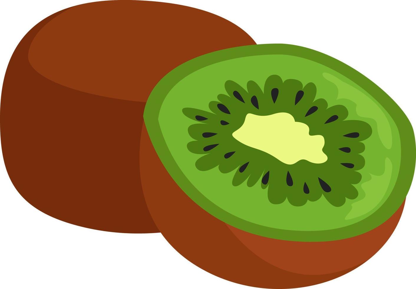 kiwi en deux, illustration, vecteur sur fond blanc