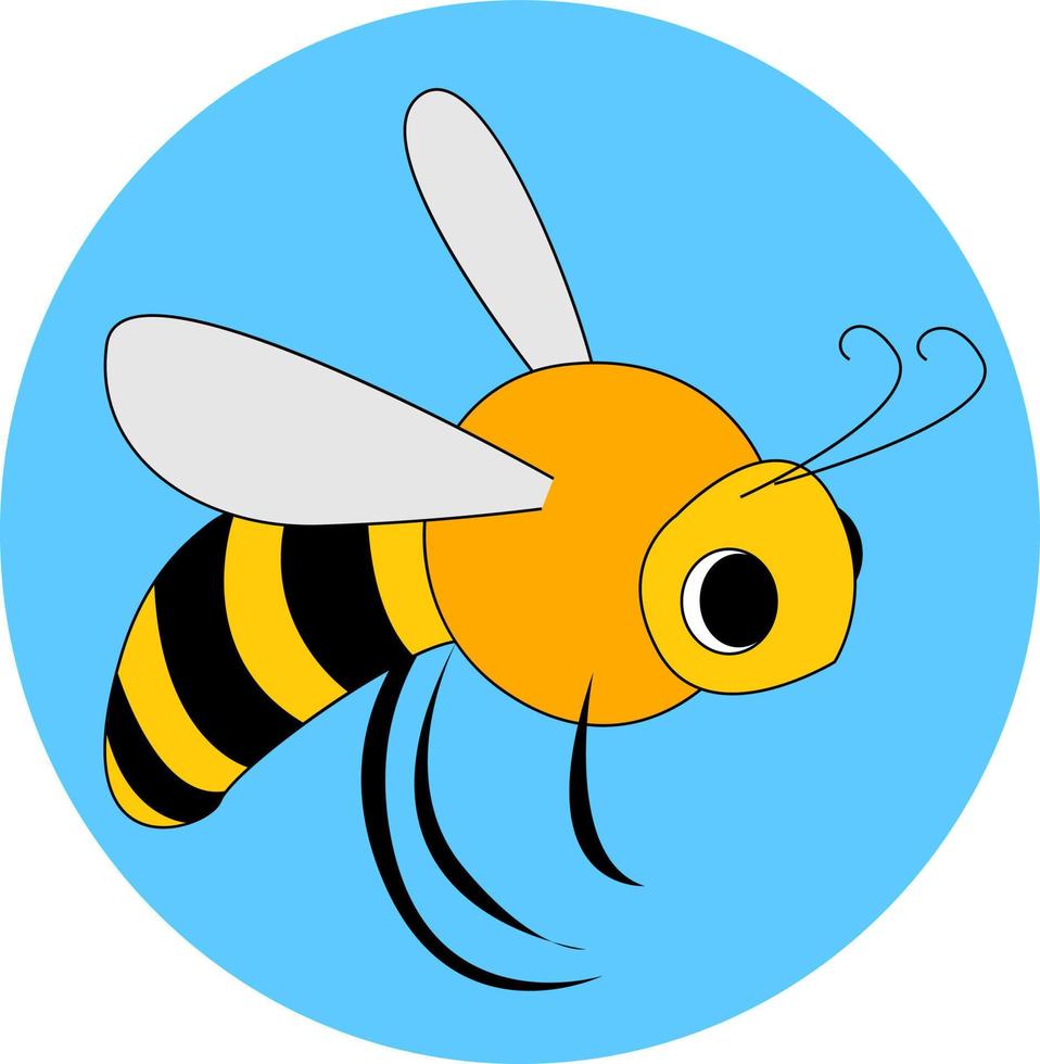 Petite abeille, illustration, vecteur sur fond blanc