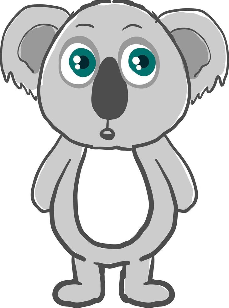 koala effrayé, illustration, vecteur sur fond blanc.