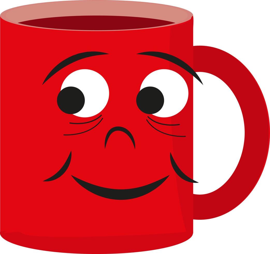 mug rouge, illustration, vecteur sur fond blanc.