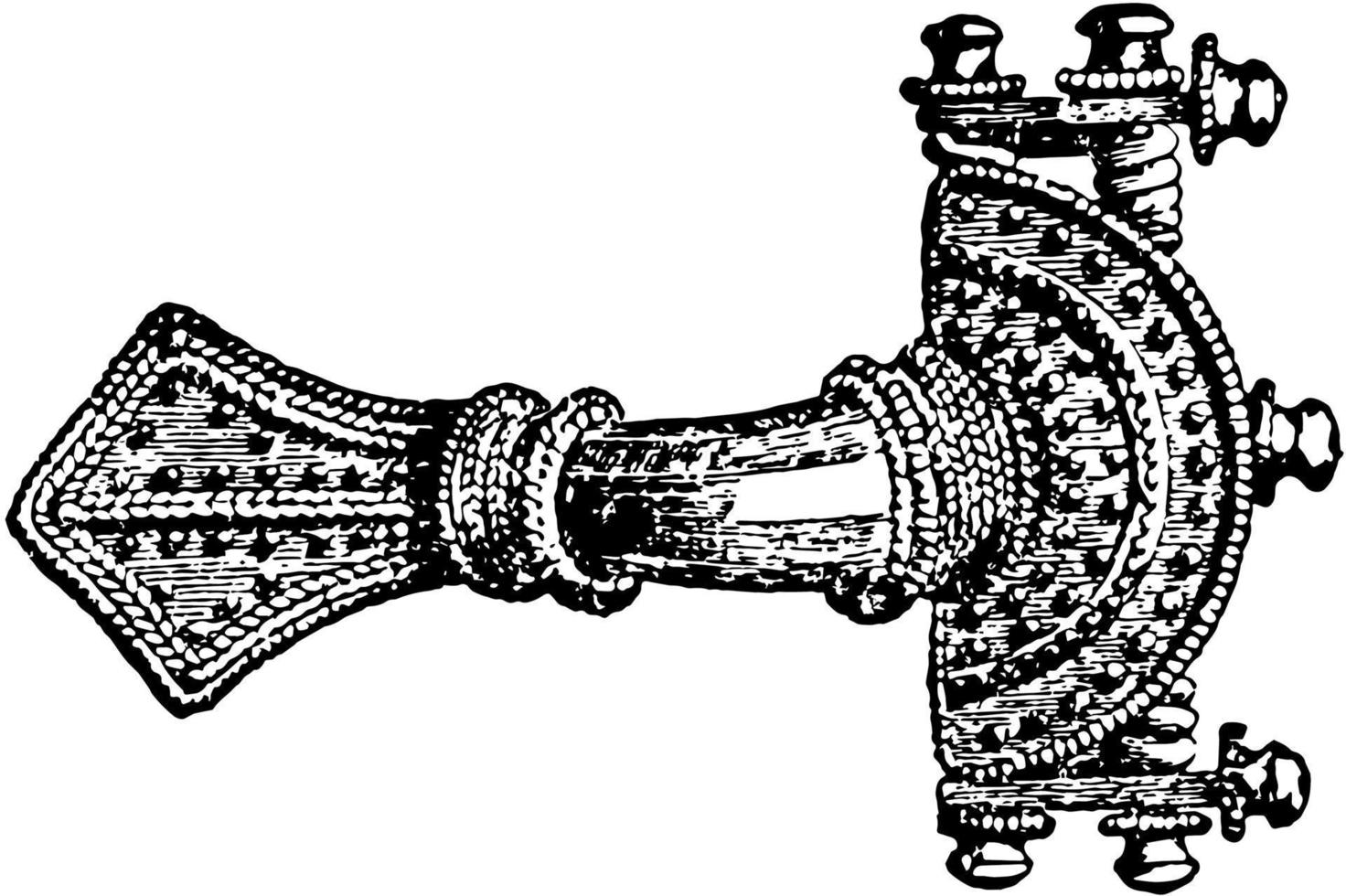 travail de fibule d'or, gravure vintage. vecteur