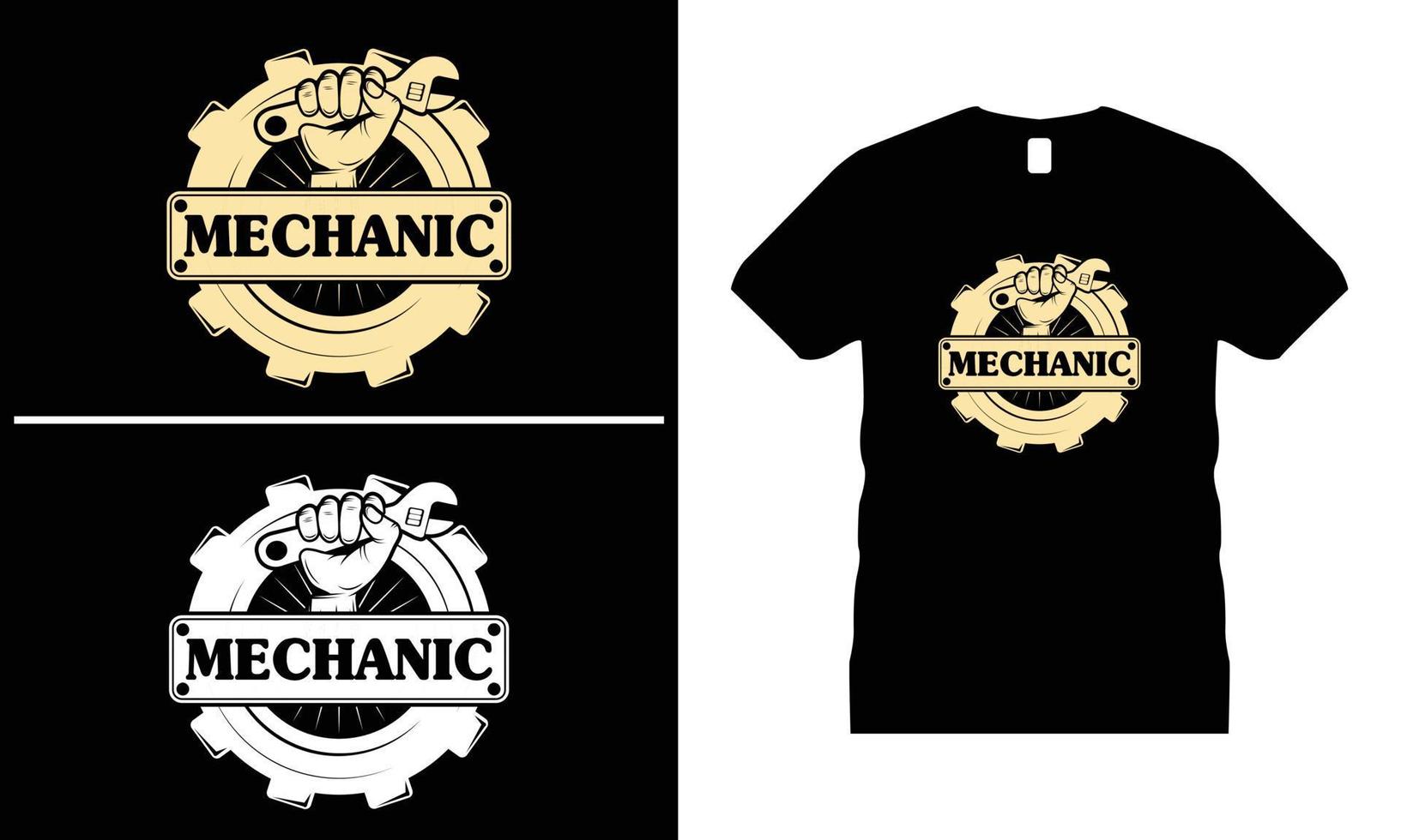 vecteur de conception de t-shirt ingénieur mécanicien. utiliser pour t-shirt, tasses, autocollants, etc.