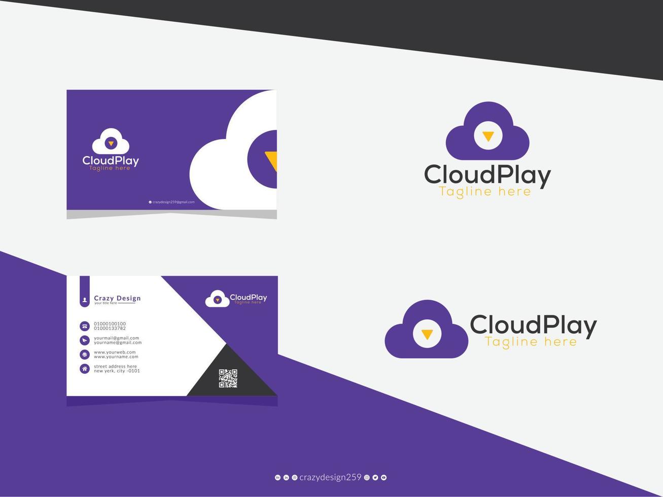 logo cloud play - création de logo de marque vecteur